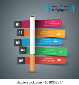 Business illustration of a cigarette and harm.