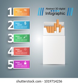 Business illustration of a cigarette and harm.