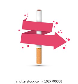 Business illustration of a cigarette and harm.