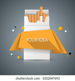 Business illustration of a cigarette and harm.