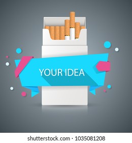 Business illustration of a cigarette and harm.