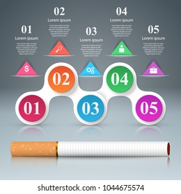 Business illustration of a cigarette and harm.