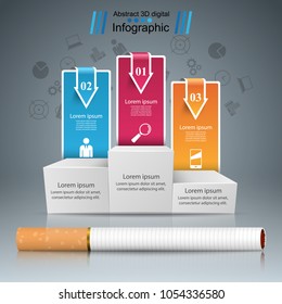 Business illustration of a cigarette and harm.