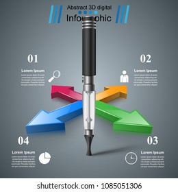 Business illustration of a cigarette and harm.