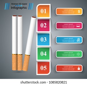 Business illustration of a cigarette and harm.