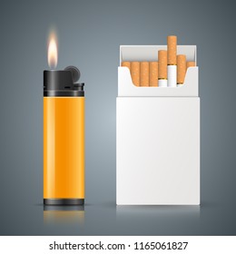 Business illustration of a cigarette and harm.