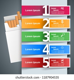 Business illustration of a cigarette and harm.