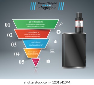 Business illustration of a cigarette and harm.