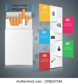 Business illustration of a cigarette and harm.