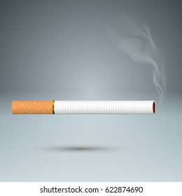 Business illustration of a cigarette and harm.