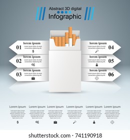 Business illustration of a cigarette and harm.