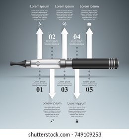 Business illustration of a cigarette and harm.