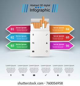 Business illustration of a cigarette and harm.