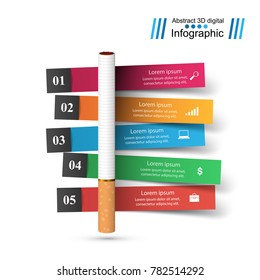 Business illustration of a cigarette and harm.