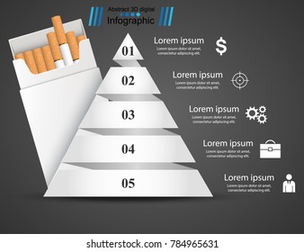 Business illustration of a cigarette and harm.