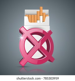 Business illustration of a cigarette and harm.