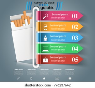 Business illustration of a cigarette and harm.