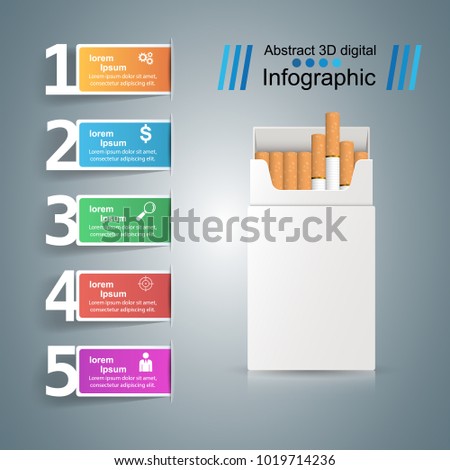 Business illustration of a cigarette and harm.
