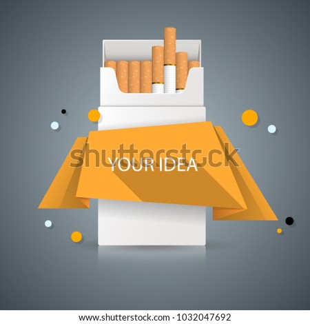 Business illustration of a cigarette and harm.