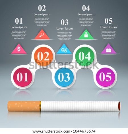 Business illustration of a cigarette and harm.