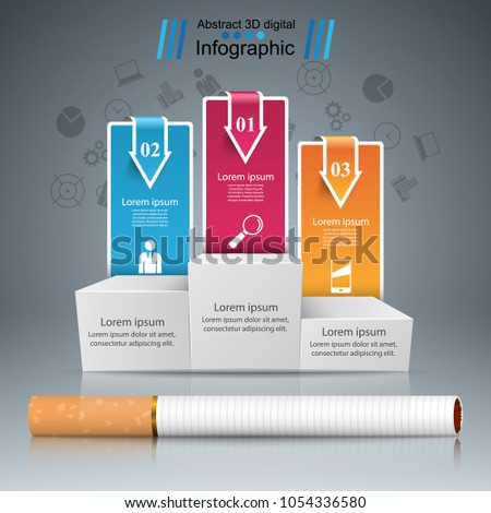 Business illustration of a cigarette and harm.