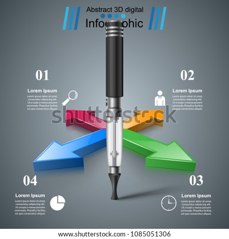 Business illustration of a cigarette and harm.