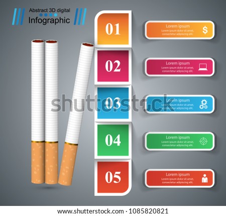 Business illustration of a cigarette and harm.