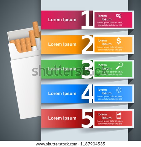 Business illustration of a cigarette and harm.
