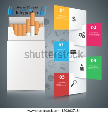Business illustration of a cigarette and harm.