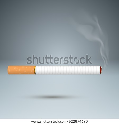 Business illustration of a cigarette and harm.