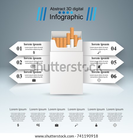 Business illustration of a cigarette and harm.
