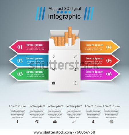 Business illustration of a cigarette and harm.