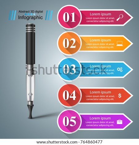 Business illustration of a cigarette and harm.