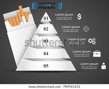 Business illustration of a cigarette and harm.