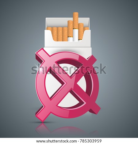 Business illustration of a cigarette and harm.