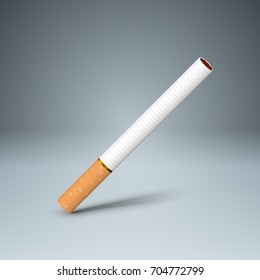 Business illustration of a cigarette and harm. Vector, eps 10.