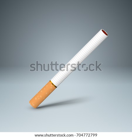 Business illustration of a cigarette and harm. Vector, eps 10.