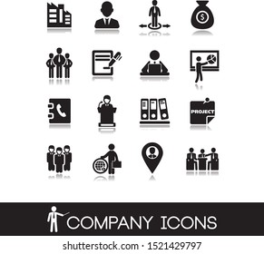 Business illustration. Collection of company icons, entrepreneurs.