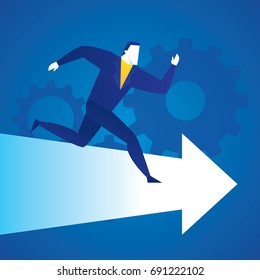 Business illustration concept of business breakthrough, progress, scale up, and growth.