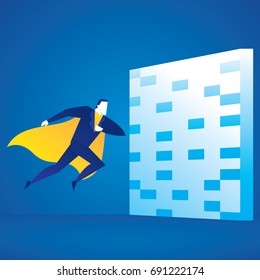 Business illustration concept of business breakthrough, progress, scale up, and growth.