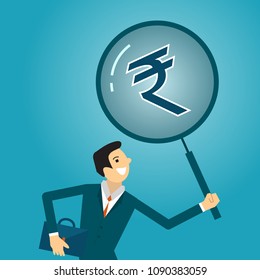 Business illustration concept of businessman looking for opportunity invest Franc business. business concept illustration.