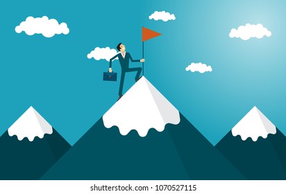 Business illustration concept of businessman is success business sales Business. business concept illustration.