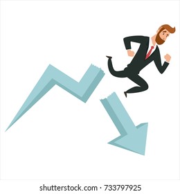 Business illustration concept of failed business sales Business Illustration Vector Template