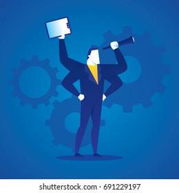 Business illustration concept of finding and idea.