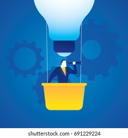 Business illustration concept of finding and idea.