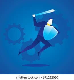 Business illustration concept of business security