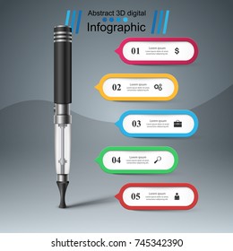 Business illustration of a e cigarette and harm.