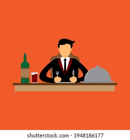 business illustration eating. can be used for various designs, brochures, banners, websites, and others. simple design.