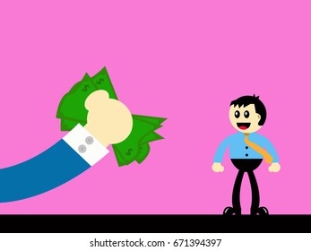 business illustration, finance illustration, borrow money from loan shark, trapped in debt for borrowing money