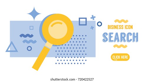 Business illustration and icons Search for website Banner, template, application, UX, UI